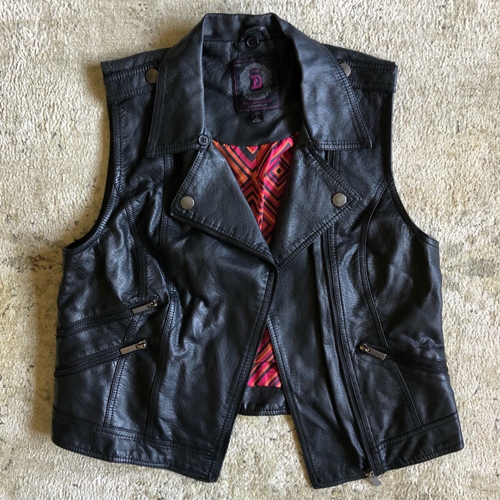 Black Moto Biker Vest
